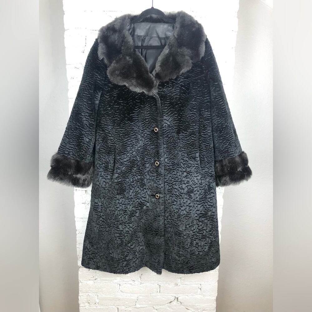 Vintage 60’s Curly Persian Lamb Faux Fur Coat